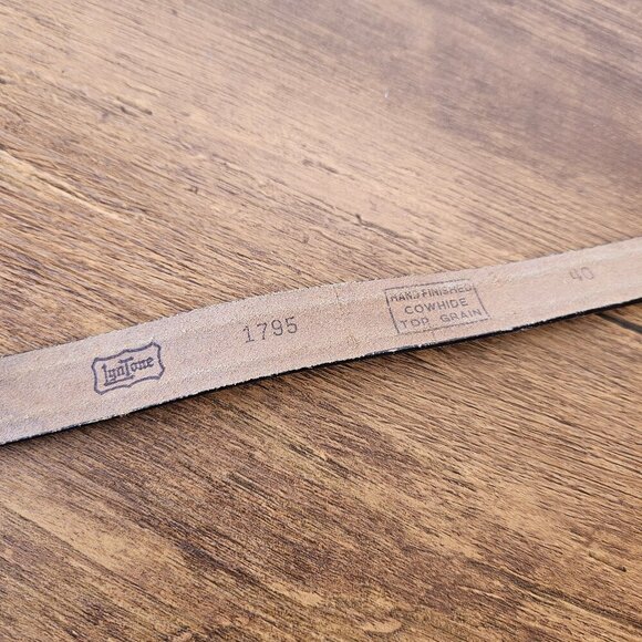 Vintage Genuine Brown Top Grain Leather Dress Belt LynTone 50s 60s Mens Size 40 - Picture 4 of 6